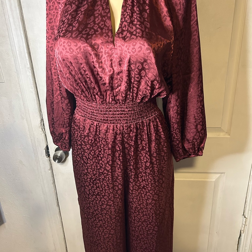 Marc New York Wine Leopard Jumpsuit